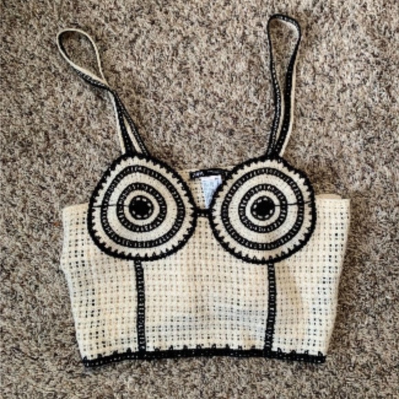 Zara Tops - Size Medium Zara Crochet Crop Top